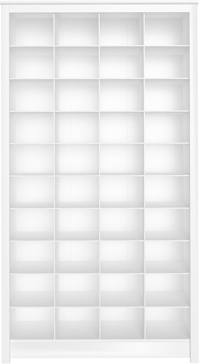 Prepac White Tall Storage Cabinet, Shoe Cabinet, Cube Storage Organizer with 40 Shoe Cubbies 13" D x 39.5" W x 72.5" H, WUSG-0011-1