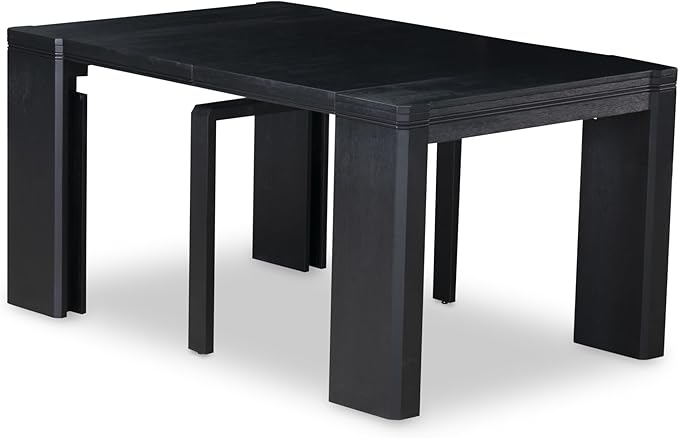 X02X2-2C6-30 4-pc Dining Room Table Set a Rectangular Kitchen Table and a wooden Bench and 2 Wire Brushed Black Polyester Stackable Chair, 39x120 Inch, Wire Brushed Black