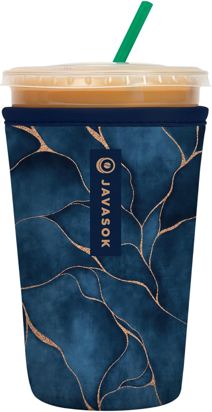 Sok It JavaSok Iced Coffee & Cold Soda Insulated Neoprene Cup Sleeve (Midnight Hour, Medium: 22-28oz)