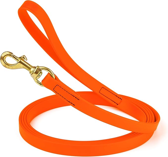 Viper Biothane Working Tracking Lead Leash Long Line for Dogs 2 Colors and 6 Sizes, 3/4" x 15ft, Hunter Orange