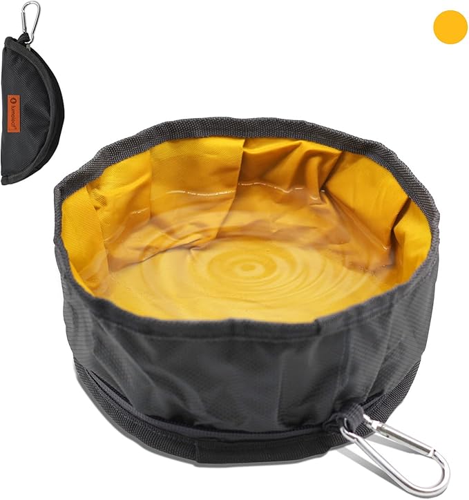LumoLeaf Collapsible Dog Travel Bowl, 8 Cups Large Lightweight Foldable Bowl, Water and Food Bowls for Pets Dogs Cats with Zipper