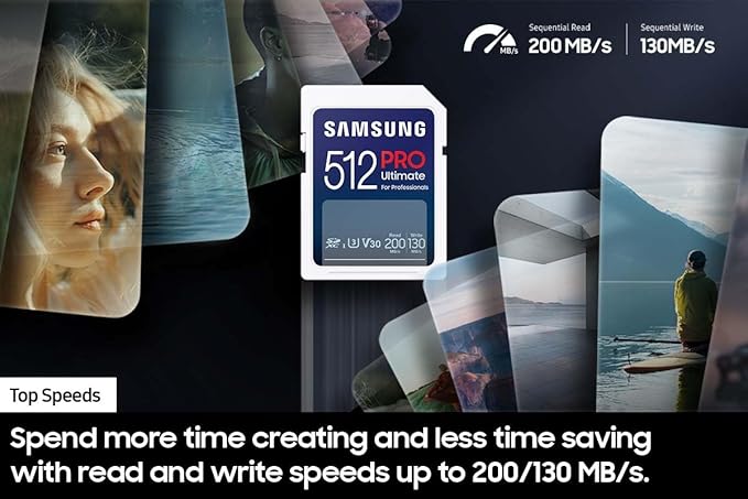Samsung PRO Ultimate Full Size Memory Card+USBReader, 256GB SDXC, Up to 200 MB/s, 4K UHD, UHS-I, C10, U3, V30, A2 for DSLR, Mirrorless Cameras, PCs, MB-SY256SB/AM