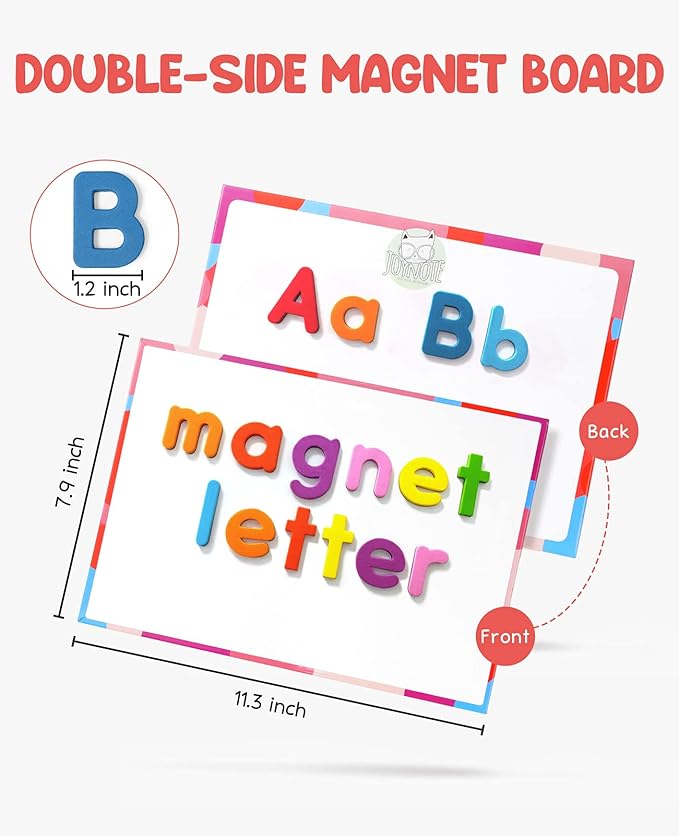 Gamenote Classroom Magnetic Alphabet Letters Kit 238 Pcs with Double - Side Magnet Board - Foam Alphabet Letters for Preschool Kids Toddler Spelling and Learning Colorful ABC Education Fridge Magnets