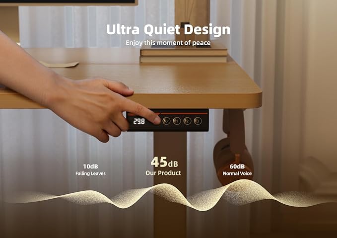 YDN Electric Standing Desk, 55x24 Inch Stand up Desk Adjustable Height, Sit Stand Home Office Desk with Splice Board, Natural
