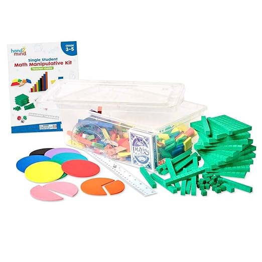 hand2mind Individual Student Manipulative Kit for Kids Ages 8-10, Individual Practice for Kids at Home Or Classroom, Easy to Follow Guide, Math Manipulative Supplies, Homeschool Supplies (Set of 4)