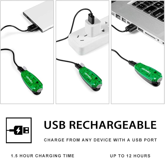 USB Rechargeable LED Safety Lights (2 Pack) - Clip on Strobe Running Lights for Runners, Joggers,Walkers,Kids,Dogs,Bike Tail Lights - High Visibility Accessories for Reflective Gear