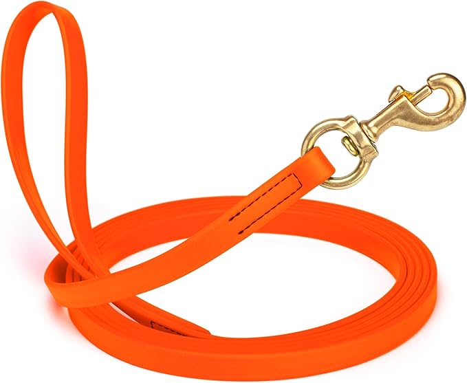 Viper Biothane Working Tracking Lead Leash Long Line for Dogs 2 Colors and 6 Sizes, Hunter Orange, 5/8" x 15ft,