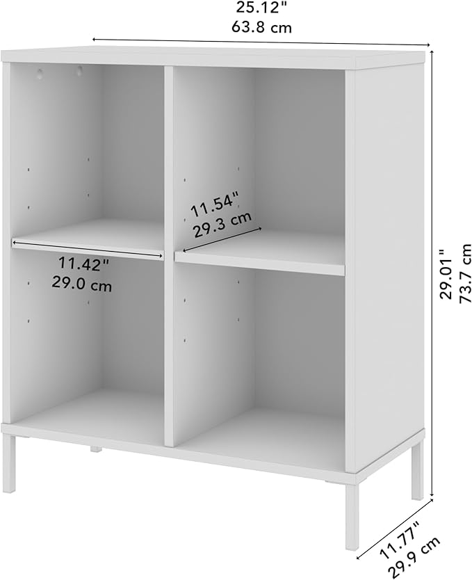 Bush Home Essence 4 Cube Organizer, Living Room Furniture, Essence Collection, Black Stipple