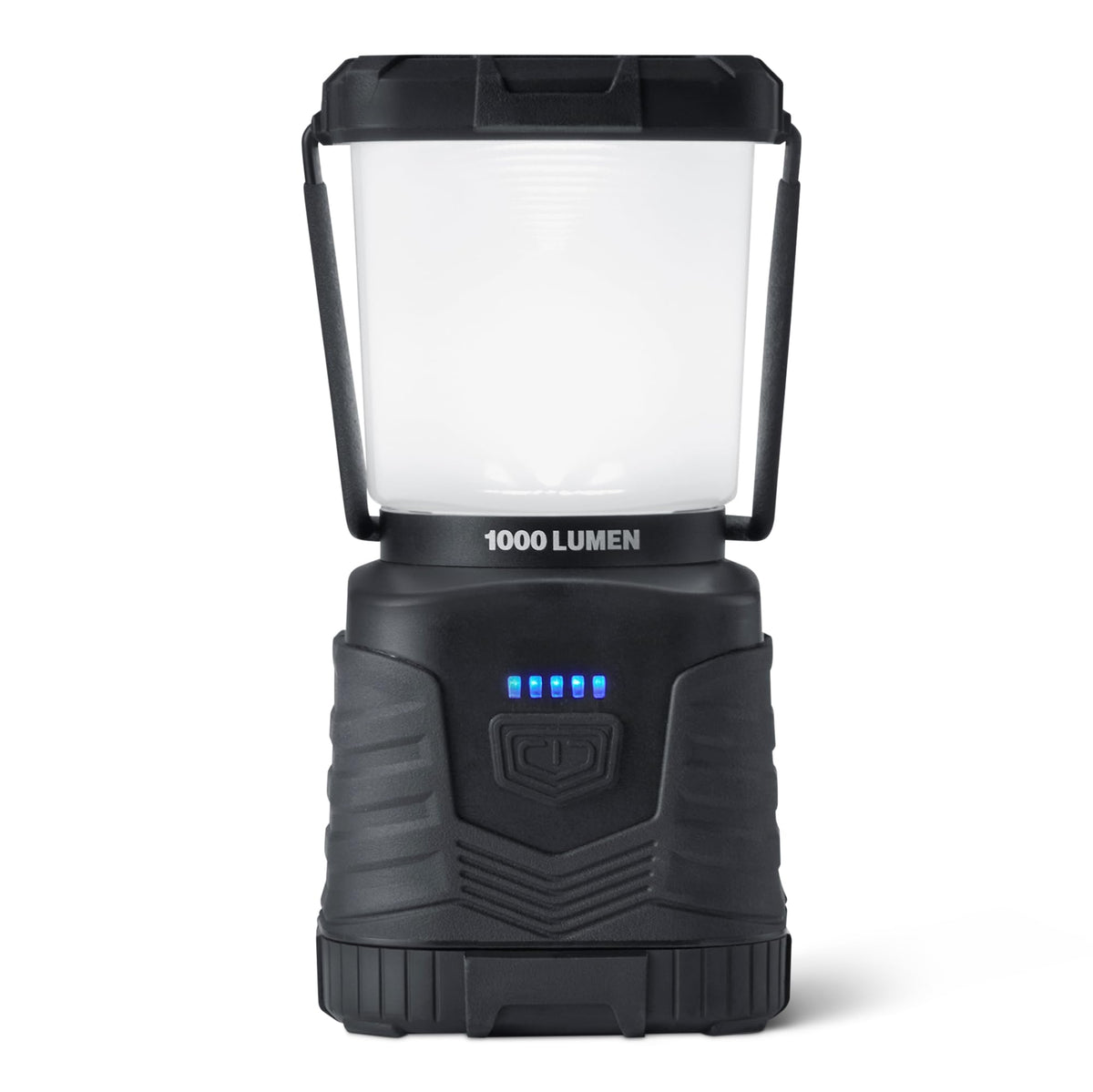 Amazon Basics Camping Essentials Lantern, 360-Degree 1000 Lumen LED, Adjustable Dimmable with 4 Lighting Modes, Water Resistant IPX4, Black (Batteries Not Included)