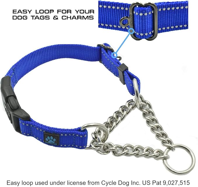 Max and Neo Stainless Steel Chain Martingale Collar - We Donate to a Dog Rescue for Every Collar Sold (Large, Black)