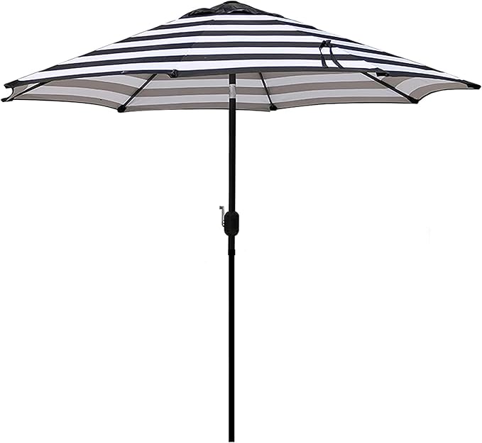 Blissun 9' Outdoor Patio Umbrella, Outdoor Table Umbrella, Yard Umbrella, Market Umbrella with 8 Sturdy Ribs, Push Button Tilt and Crank