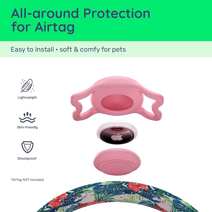 WhoseID Airtag Dog Collar,with Waterproof airtag Holder竊똎riginal Stylish Cute Pattern Design.QR Code ID Buckle竊똂omfortable Soft Cotton for Small Medium Large Dogs