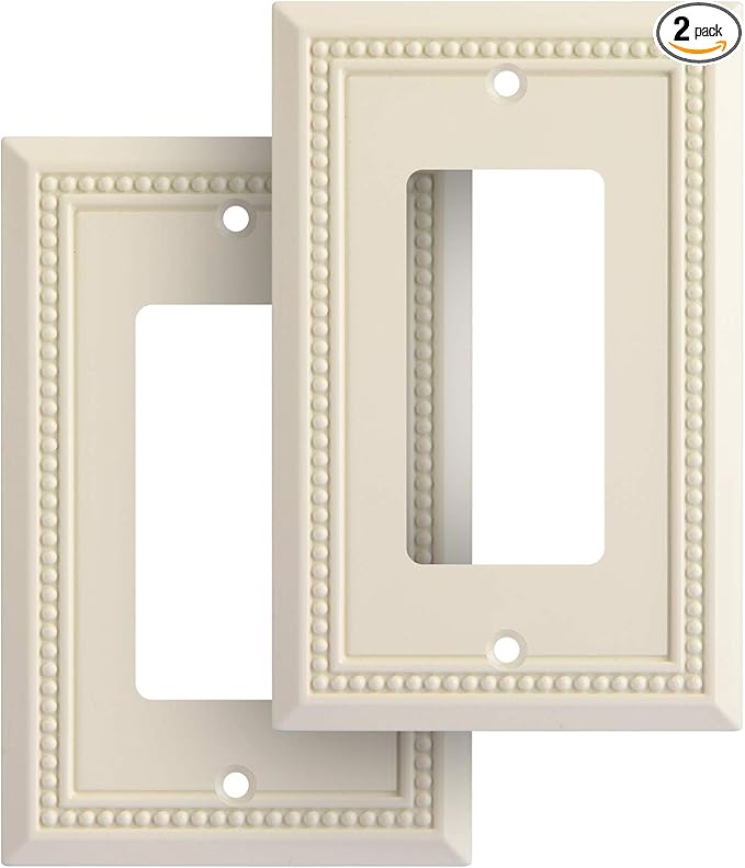 Henne Bery Sunken Pearls Heavy Duty Switch Plate/Wall Plate/Outlet Cover (Single Decorator 3PK, Light Almond)