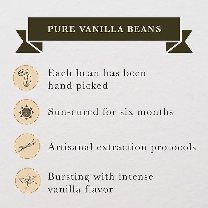 8 oz (1/2 lb) Organic Madagascar Whole Vanilla Beans, Grade A Vanilla Pods, Premium Vanilla Beans for Making Extract & Baking - Cook?™s