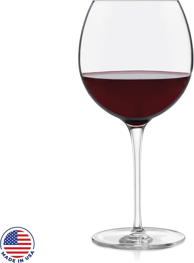 Libbey Signature Balloon Wine Glasses Set of 4, 24 Oz Elegant Large Red Wine Glasses, Red Wine Glass Gift Set for Weddings, Birthdays, and More