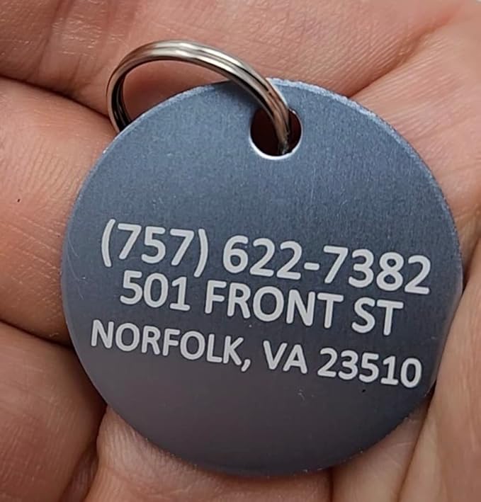 Dr. Fremont's Custom Pet ID Tag | Large, Round, Anodized Aluminum | Many Colors & Shapes | Strong, Durable, Made in USA
