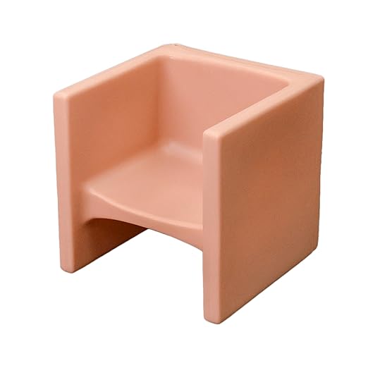 Children's Factory 3-in-1 Cube Chair for Kids, Flexible Seating Classroom Furniture, 1-Pack, Clay