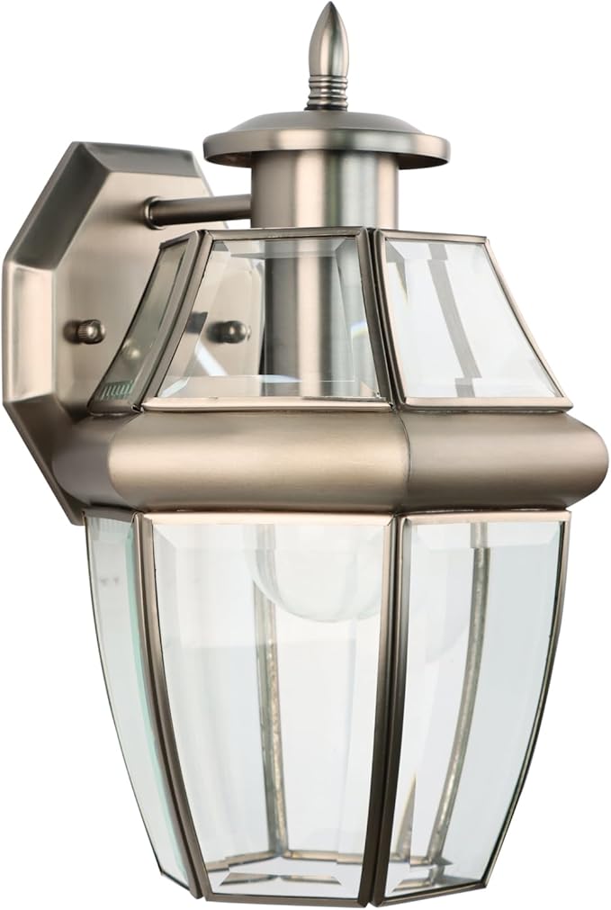 Outdoor Wall Lantern, 12 Inch Exterior Light Fixture, Waterproof Porch Lights with Glass Shades, Wall Mounted Outside Lighting for Farmhouse Patio Doorway Garage (E26 Base Max 40W)