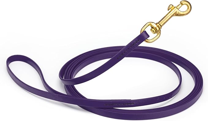 Viper Biothane K9 Working Dog Leash Waterproof Lead for Tracking Training Schutzhund Odor-Proof Long Line with Solid Brass Snap for Puppy Medium and Large Dogs, 20ft Violet Purple