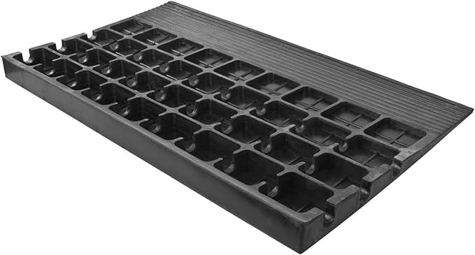Silver Spring Threshold Ramp, Solid Rubber 2.5" Maximum Riser with 3 Channels, Black