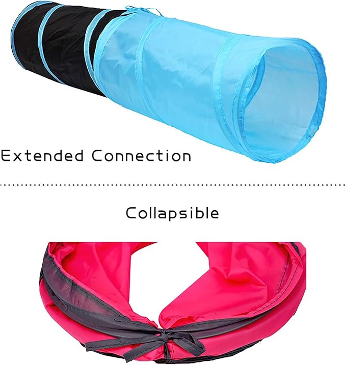 Foldable Spiral Cat Tunnel - Indoor Toy for Small Cats, Kittens, and Rabbits - Tube for Interactive Play and Outdoor Fun - Pet Activity Toy Light Green 20" 3 Pcs