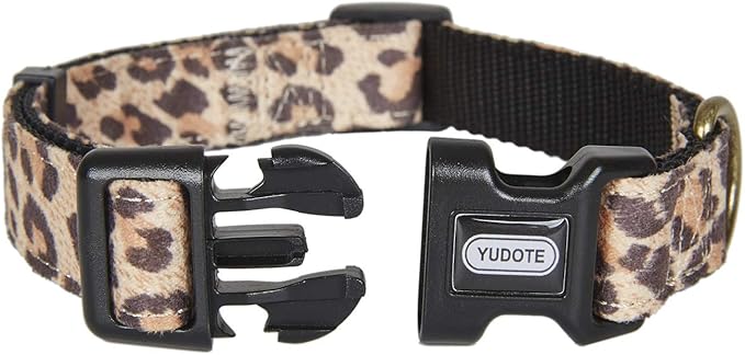 Dog Collar Animal Cheetah Pattern,Wear Resistant Fabric,No Fading,Comfortable and Durable for Puppy Medium Dogs(Neck:16"-25"