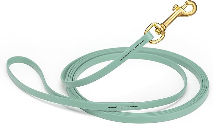 Viper Biothane K9 Working Dog Leash Waterproof Lead for Tracking Training Schutzhund Odor-Proof Long Line with Solid Brass Snap for Puppy Medium and Large Dogs, 15ft Sage Green
