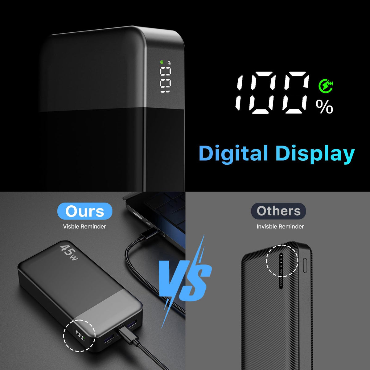 NOBIS Portable Power Bank - 45W, 20000mAh