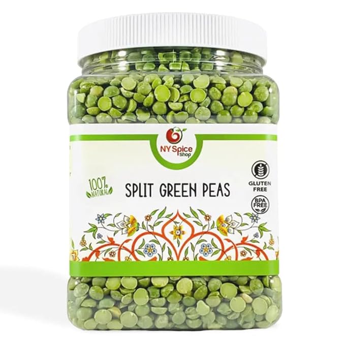 NY Spice Shop Dried Split Green Peas - All-Natural Dry Split Peas - Dried Green Peas For Soup, Stews, & Curries - Split Pea Dried Cooking and Food Flavoring (1.5 Pound)
