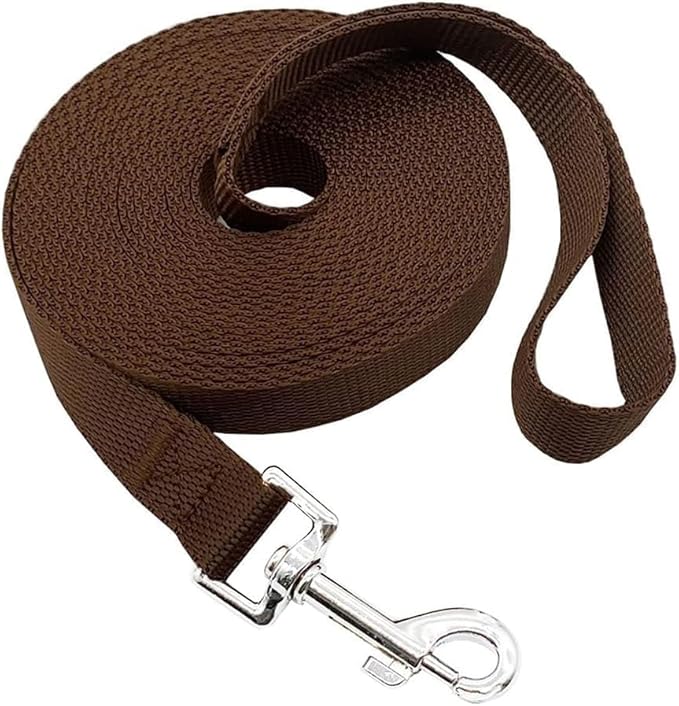 Nylon Training Dog Leash for Small Medium Large Dogs, 15ft 20ft 30ft 50ft 100ft Long Leash Dog/Puppy Lead for Obedience Recall Training, Camping