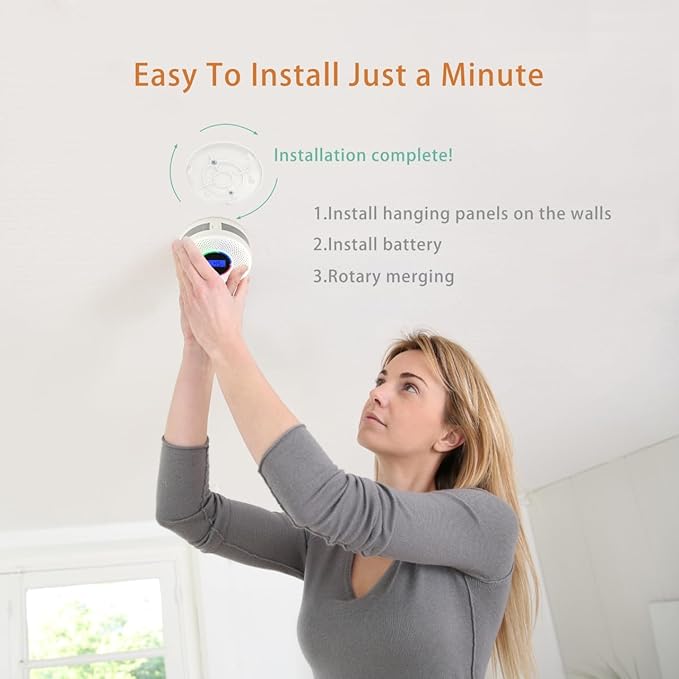 10-Year Battery Wireless Interconnected Smoke and Carbon Monoxide Detector, Smart Interlink Smoke CO Alarm with Digital Display, Fire and CO Combo Alarm for Home (6 Pack)