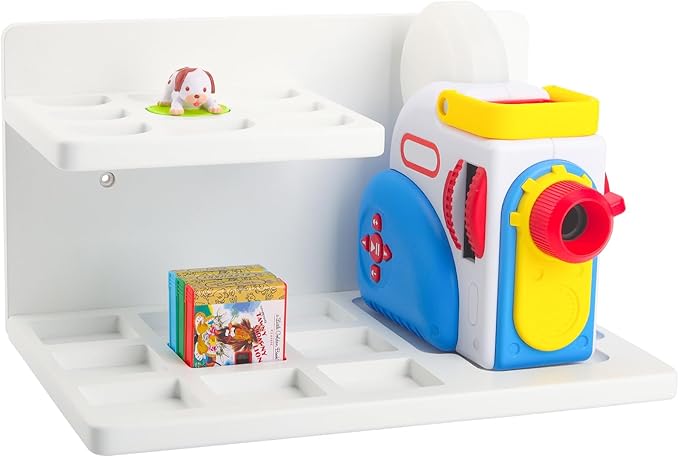 Wall Shelf Compatible with Little Tikes for Story Dream Machine Books Starter Set, for Little Tikes for Storytime Audio Play Real for Littles Character Storage Floating Shelves Blue (White)
