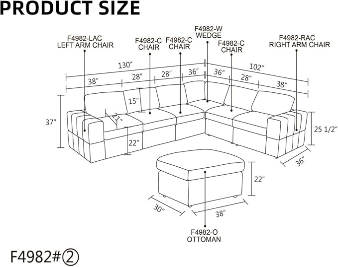 L Shaped Sectional Couches for Living Room, Modular Sectional Sofa with Ottoman & Chaise, Modern Lounge Couch Living Room Furniture for Adults, Dark Grey
