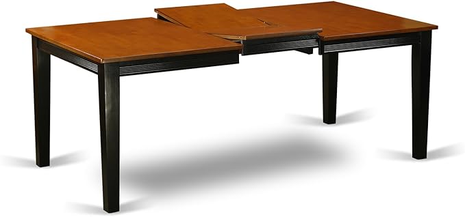 East West Furniture QUPF7-BCH-C 7 Piece Dining Table Set Consist of a Rectangle Dining Room Table with Butterfly Leaf and 6 Linen Fabric Upholstered Chairs, 40x78 Inch, Black & Cherry