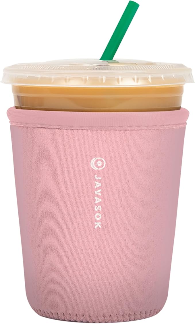 Sok It JavaSok Iced Coffee & Cold Soda Insulated Neoprene Cup Sleeve (Millennial Pink, Small: 16-20oz)
