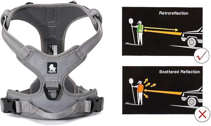 Truelove No Pull Dog Harness with Easy Control Handle and 2 Leash Attachments ,Reflective Adjustable Pet Vest