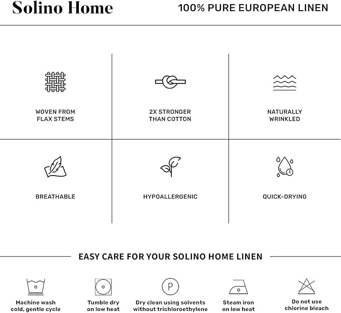 Solino Home Black Linen Napkins Set of 6-100% Pure Linen Cloth Washable Dinner Napkins 20 x 20 Inch for Winter, Easter - Fete