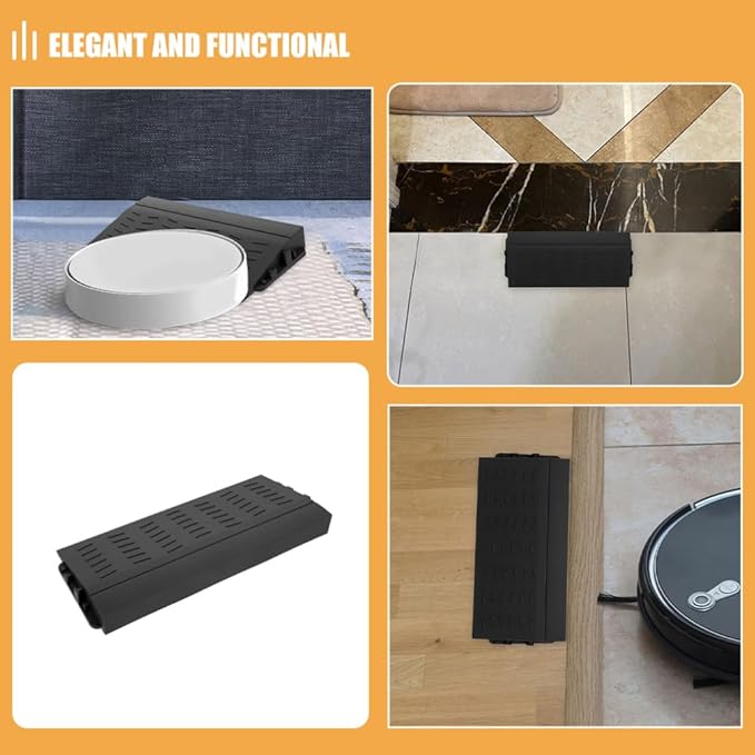 Cabilock Robot Vacuum Threshold Ramp 8.27 Inch Plastic Door Step Ramp for Home and Garage Entry with Anti-Slip Surface for Smooth Climbing