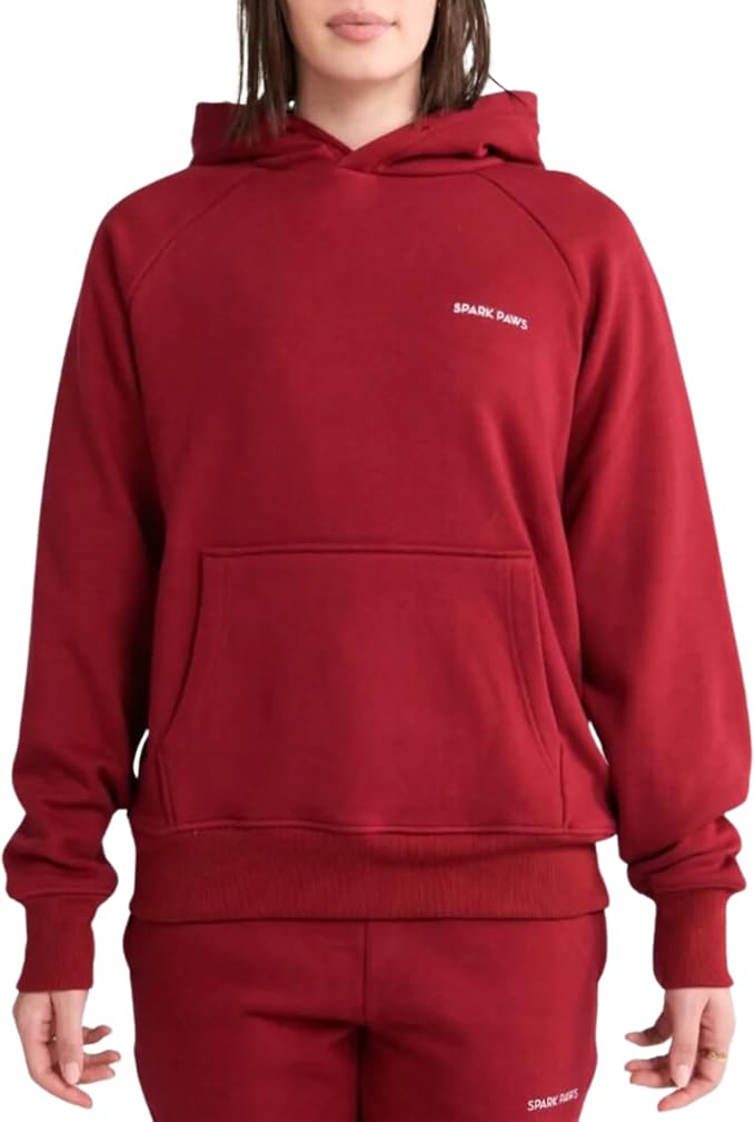 Spark Paws Human Hoodie - Premium Quality, Buttery Soft, Superior Comfort and Fit, Calming Fleece Interior, Suitable for All Styles - Burgundy - XL