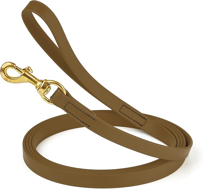 Viper Biothane K9 Working Dog Leash Waterproof Lead for Tracking Training Schutzhund Odor-Proof Long Line with Solid Brass Snap for Puppy Medium and Large Dogs, 10ft Coyote Brown