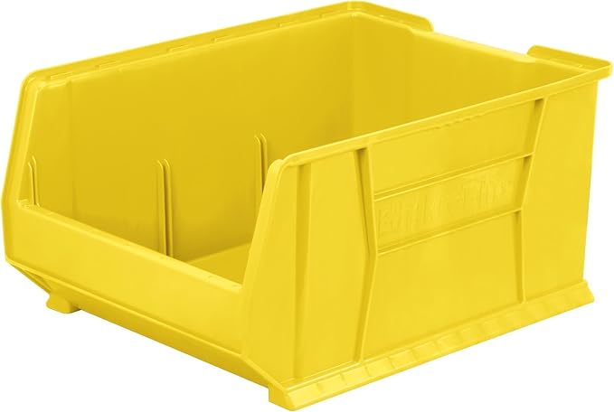 Akro-Mils 30289 Super-Size AkroBins Plastic Storage Bins, Space-Saving Stackable Bins for Garage, Classroom, Warehouse Organization, 24" L x 18" W x 12" H, Yellow, 1-Pack