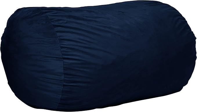 Sofa Sack Bean Bag Chair Cover Only, for Adults and Kids, Without Filling Comfy Fluffy Round or Oval Beanbag Chair Cover Replacement, Lazy Sofa Cover for Reading Chair or Floor Chair, 6-Feet, Navy