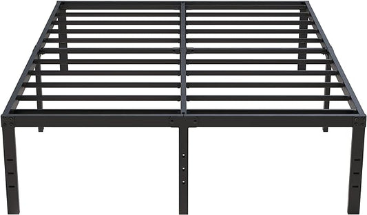 18 Inch King Bed Frame Heavy Duty Metal Platform King Size Bed Frames with High Storage, Eassy Assembly 3,500 Lbs Heavy Duty Bedframes, Black