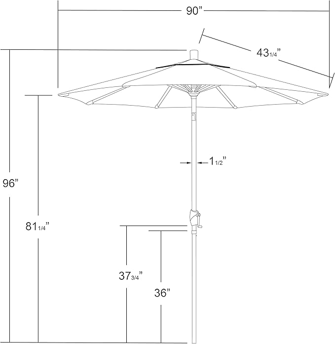California Umbrella 7.5' Round Aluminum Market Umbrella