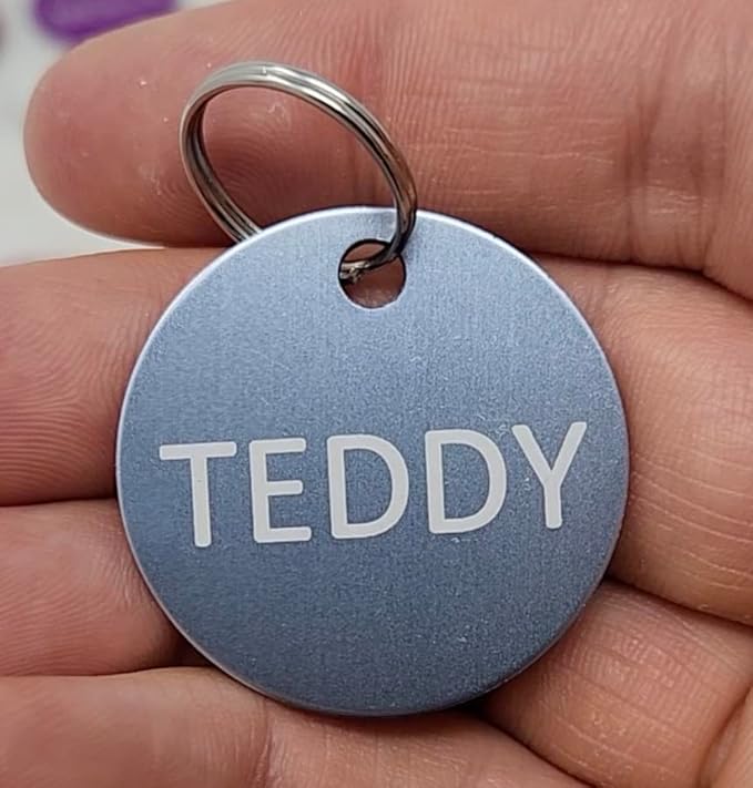 Dr. Fremont's Custom Pet ID Tag | Large, Round, Anodized Aluminum | Many Colors & Shapes | Strong, Durable, Made in USA