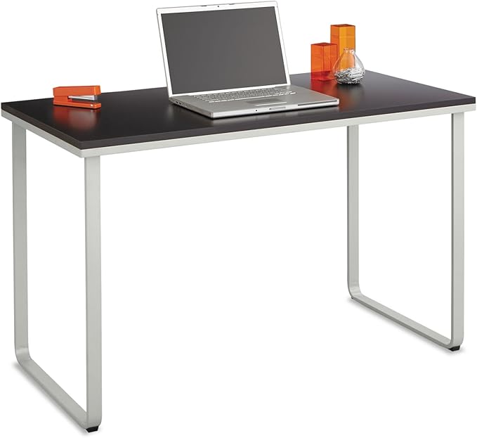 Safco Products 1943BLSL Home Office Table Computer Desk, Black and Silver