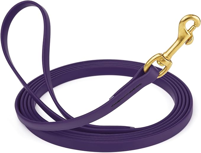 Viper Biothane K9 Working Dog Leash Waterproof Lead for Tracking Training Schutzhund Odor-Proof Long Line with Solid Brass Snap for Puppy Medium and Large Dogs, 20ft Violet Purple