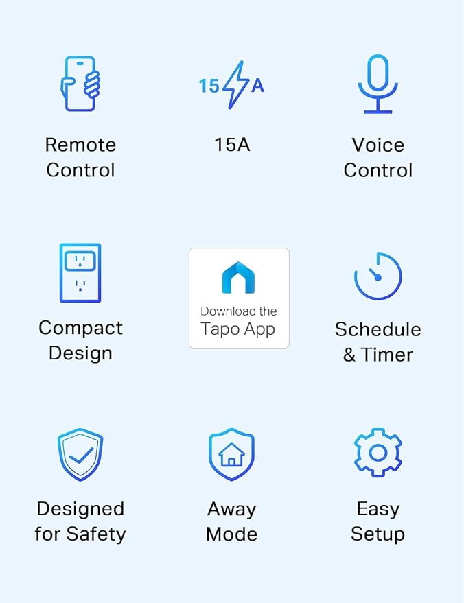 TP-Link Tapo Smart Plug Mini 15A, Smart Home Wi-Fi Plug, Super Easy Setup, Compatible with Alexa & Google Home, No Hub Required, UL Certified, 2.4G WiFi Only, White, Tapo P105(4-Pack)