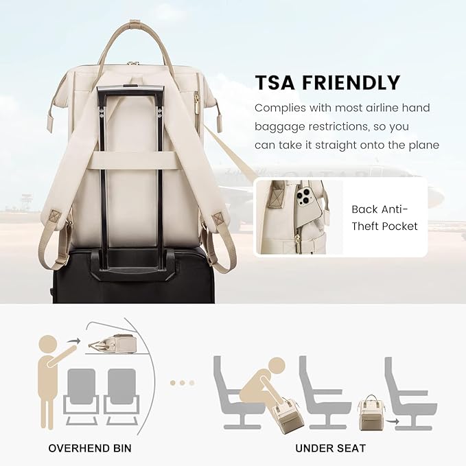 LOVEVOOK Laptop Backpack for Women, 18 Inch Work Teacher Nurse Bag, Large Capacity Business Computer Backpack Purse with USB Port, Stylish Casual Daypack for Travel