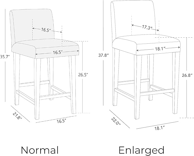CHITA Counter Height Bar Stools Set of 3, 27" H Seat Height Upholstered Barstools, PU Leather in White